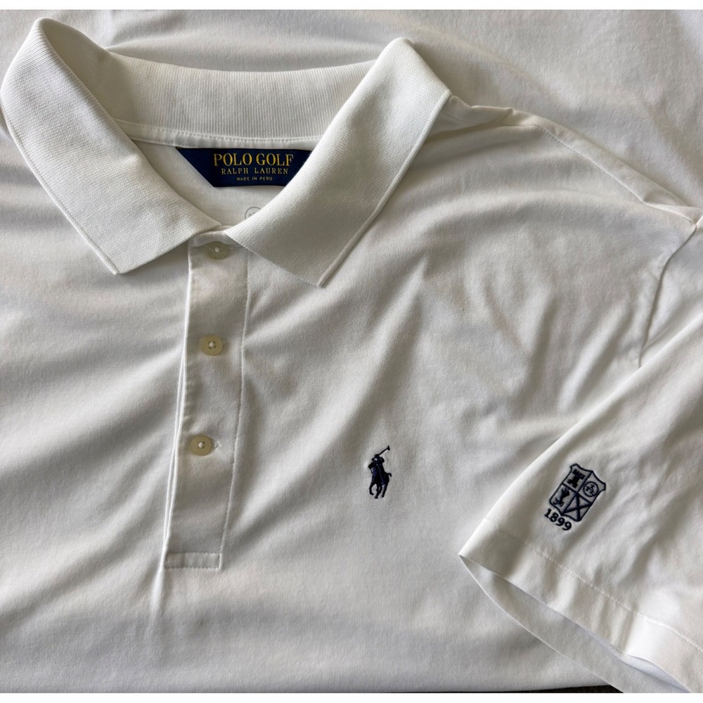 Polo by Ralph Lauren White Polo with Navy Pony & Sleeve Crest